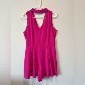 She + Sky Fuchsia Sleeveless Romper